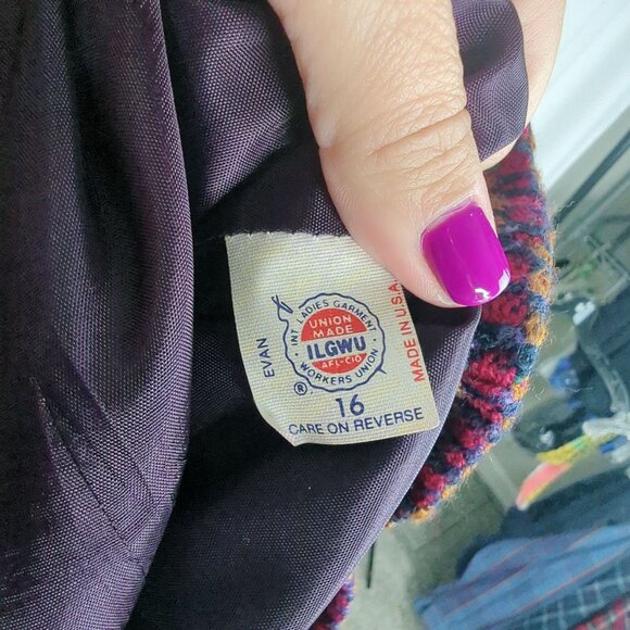 Vintage Evan Picone Blazer Medium Red Tweed Boxy - Picture 10 of 10